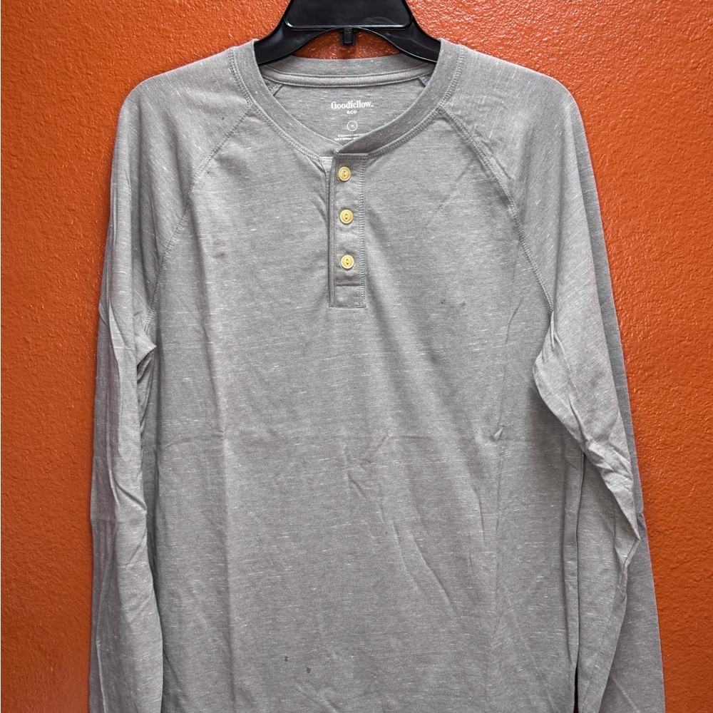 Goodfellow & Co Heather Gray Long Sleeve Henley